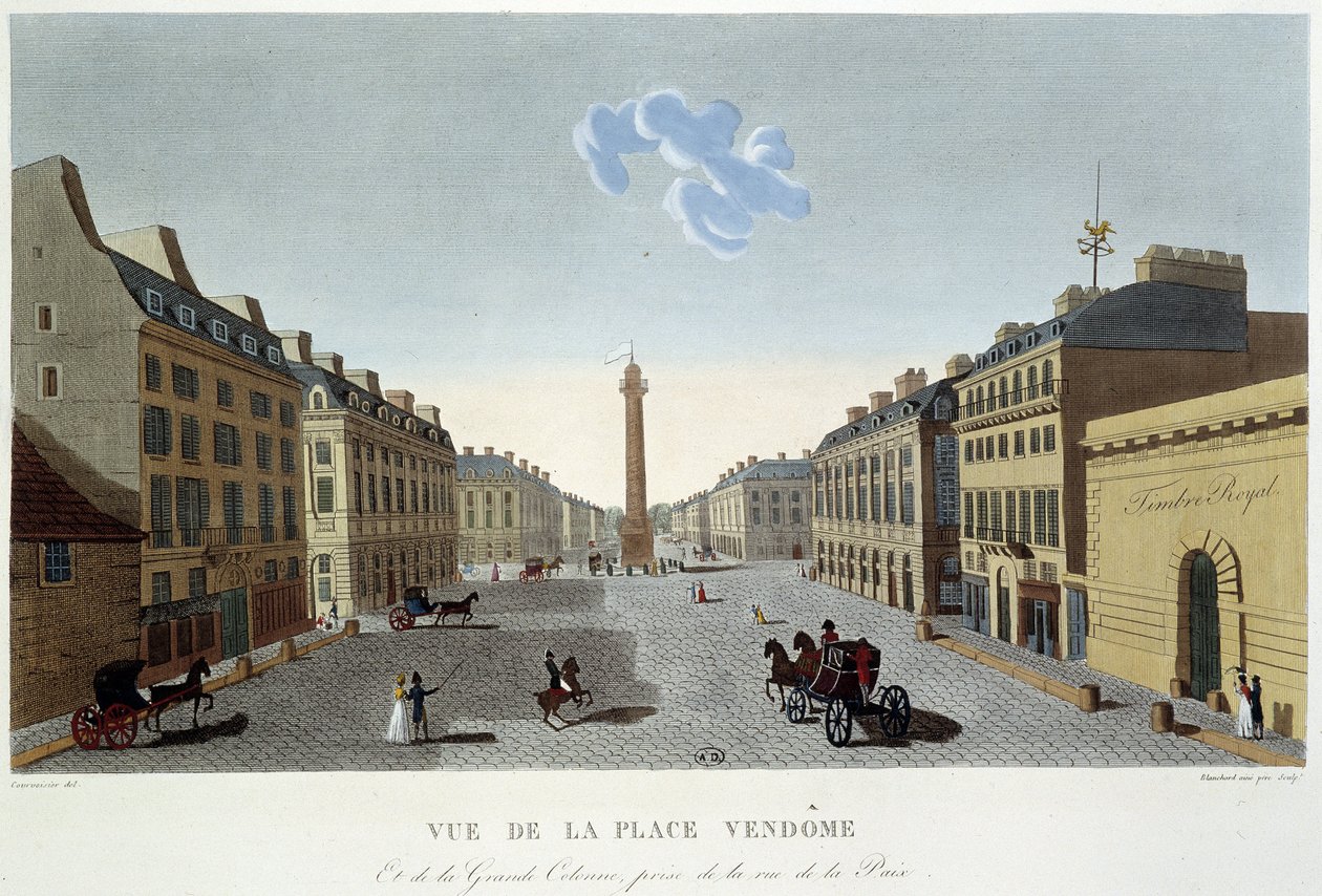 Place Vendôme, näkymä Rue de la Paix -kadulle - Courvoisier tekijältä Henri Courvoisier Voisin