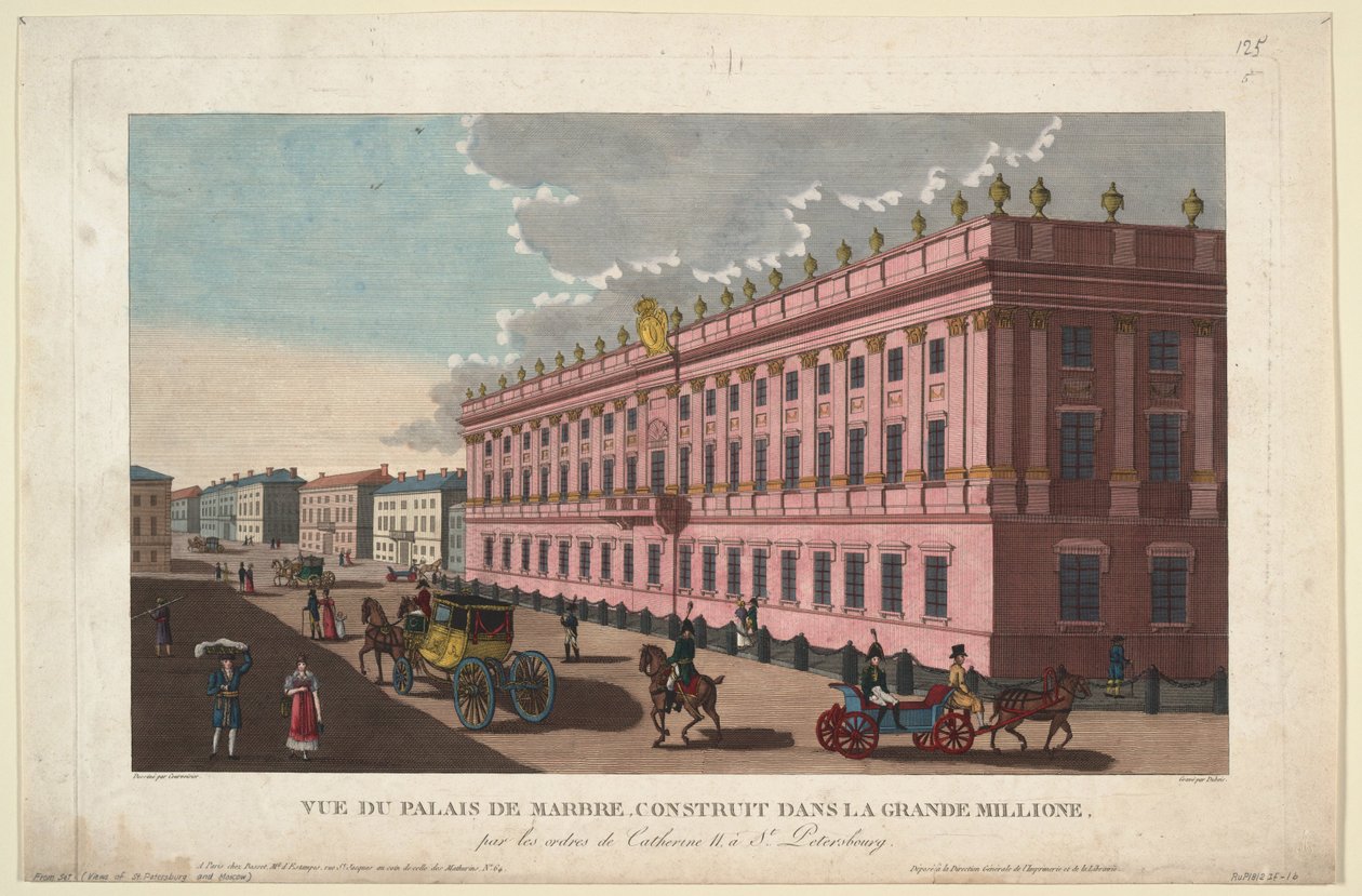 Marmoripalatsi Pietarissa, n. 1811 tekijältä Henri Courvoisier Voisin