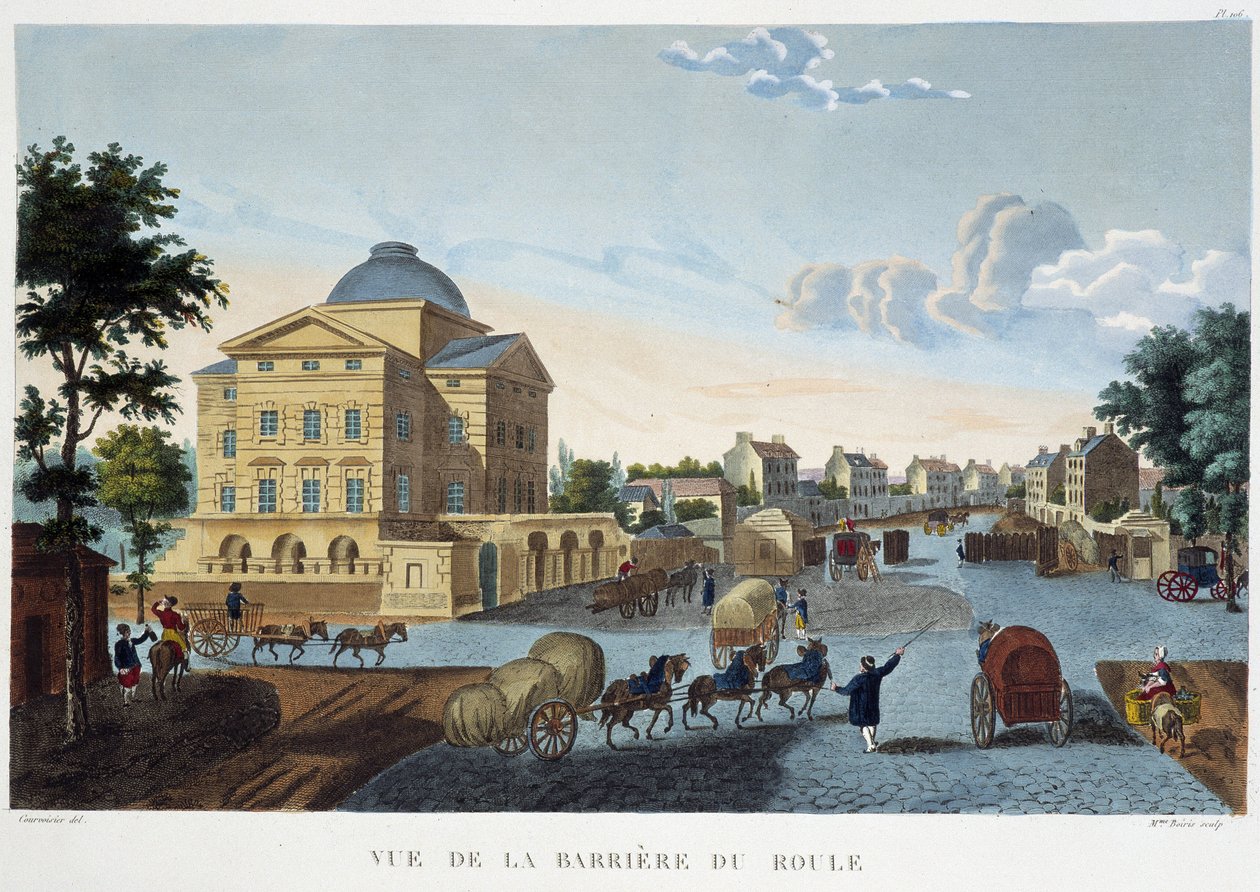 Näkymä Barrier du Roulelle - Courvoisierin "" Näkymä Pariisiin, noin 1810: Les Barriers de Paris"" tekijältä Henri Courvoisier Voisin