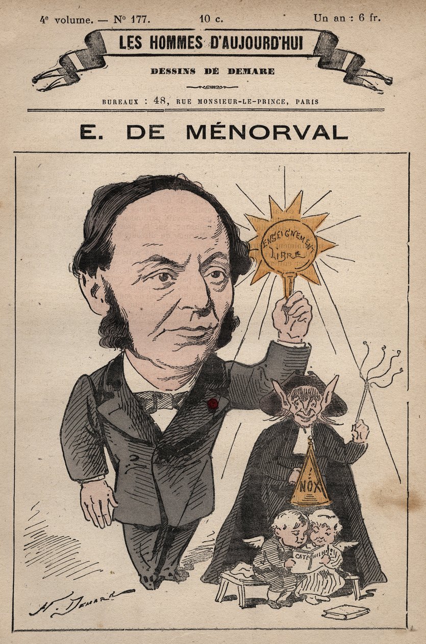 Sarjakuva Eugene de Menorvalista (1829-1897) Englantilainen kirjailija Les Hommes d