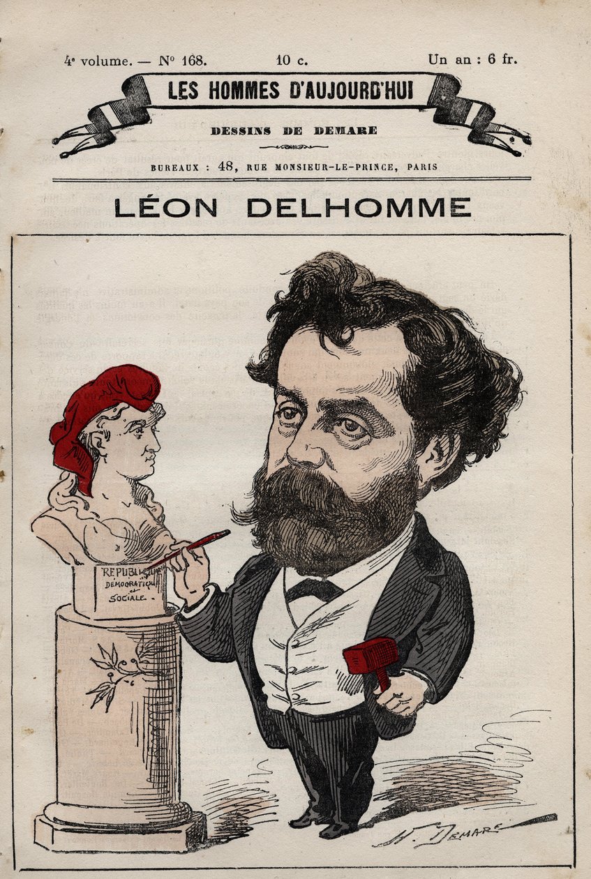 Sarjakuva Leon Alexandre Delhommesta (1841-1895) ranskalaisesta kuvanveistäjästä "Les Hommes d
