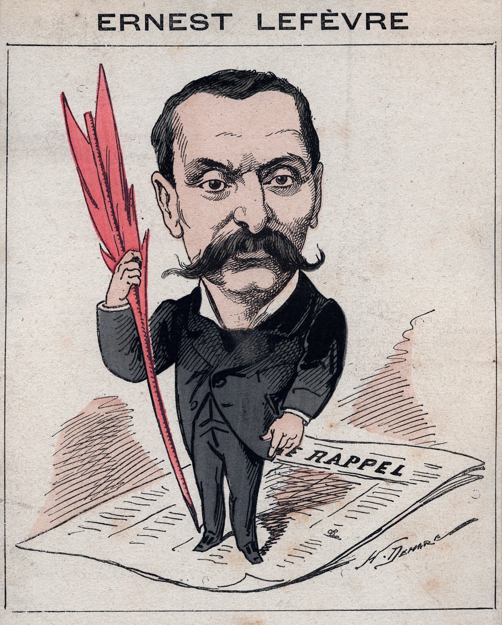 Francois Ernest Lefevre (1833-1889), lakimies ja poliitikko Conseilin kunnanjohtaja ja Pariisin edustaja - Henri Demaren karikatyyri elokuvassa "Les Hommes d