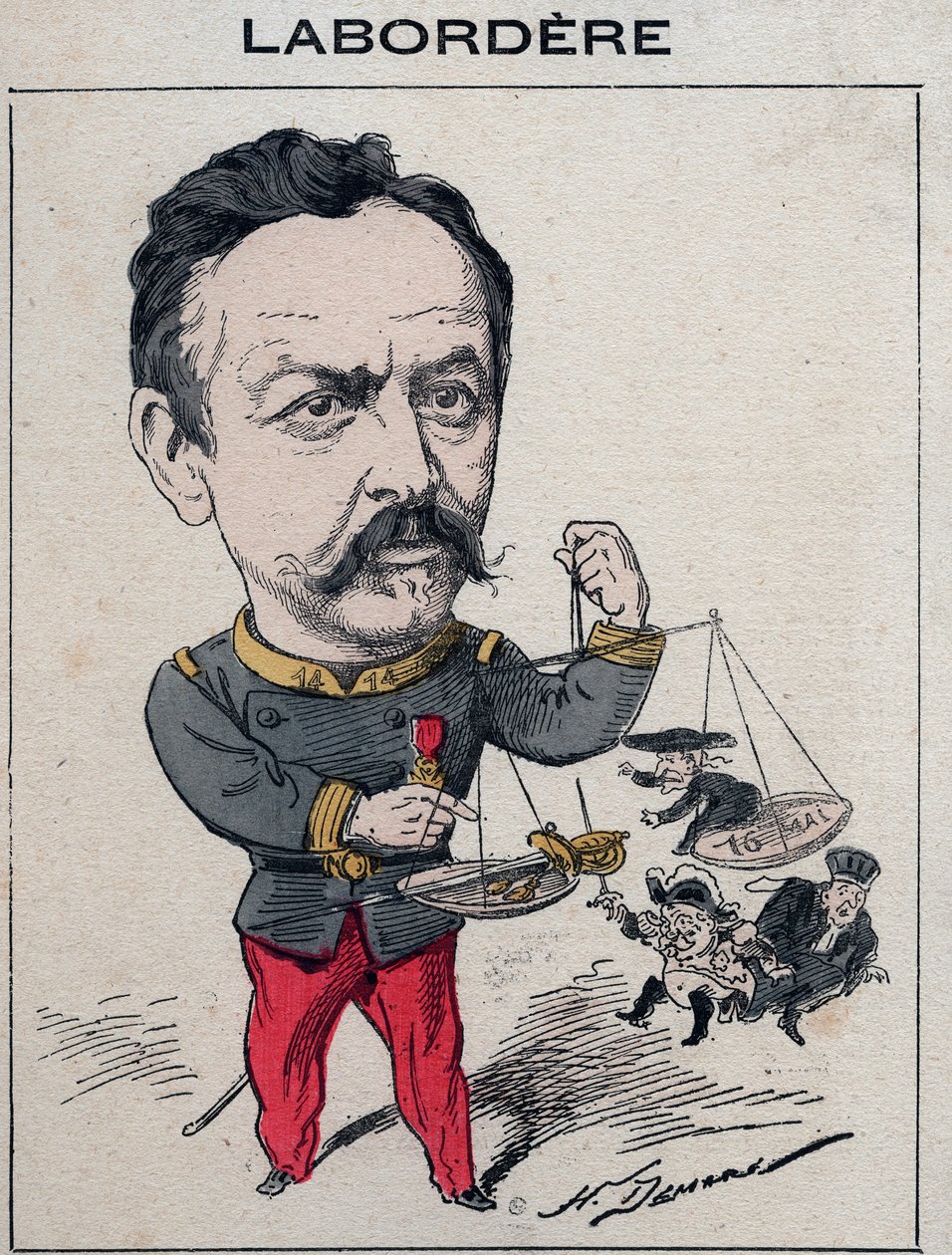Jean Marie Arthur Labordere, ranskalainen sotilas, poliitikko, Seinen senaattori - Henri Demaren sarjakuva elokuvassa "Les Hommes d