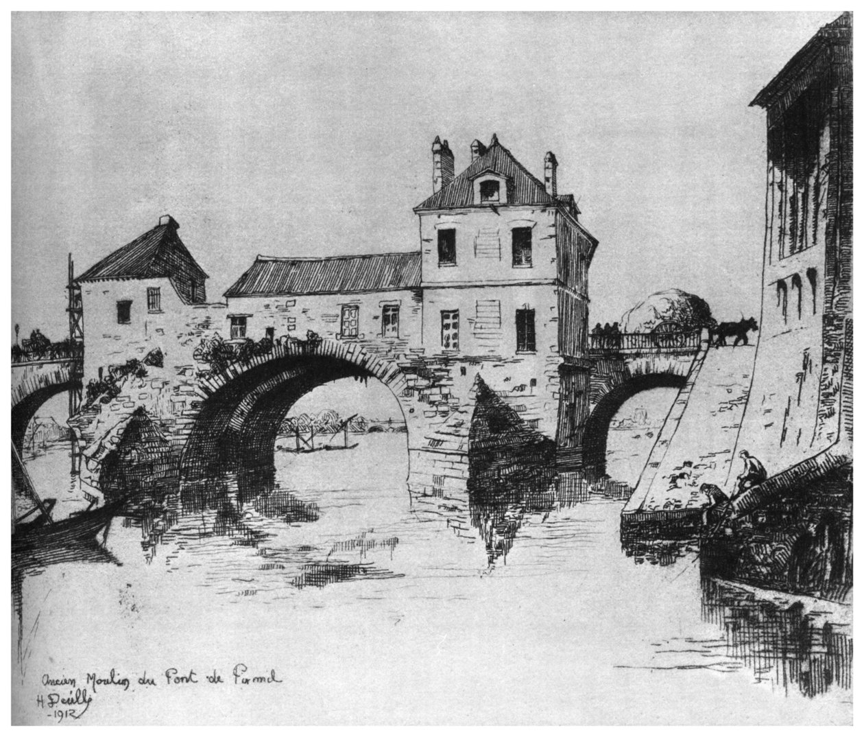 "Old Mill", 1840-1880 1924 tekijältä Henri Deville