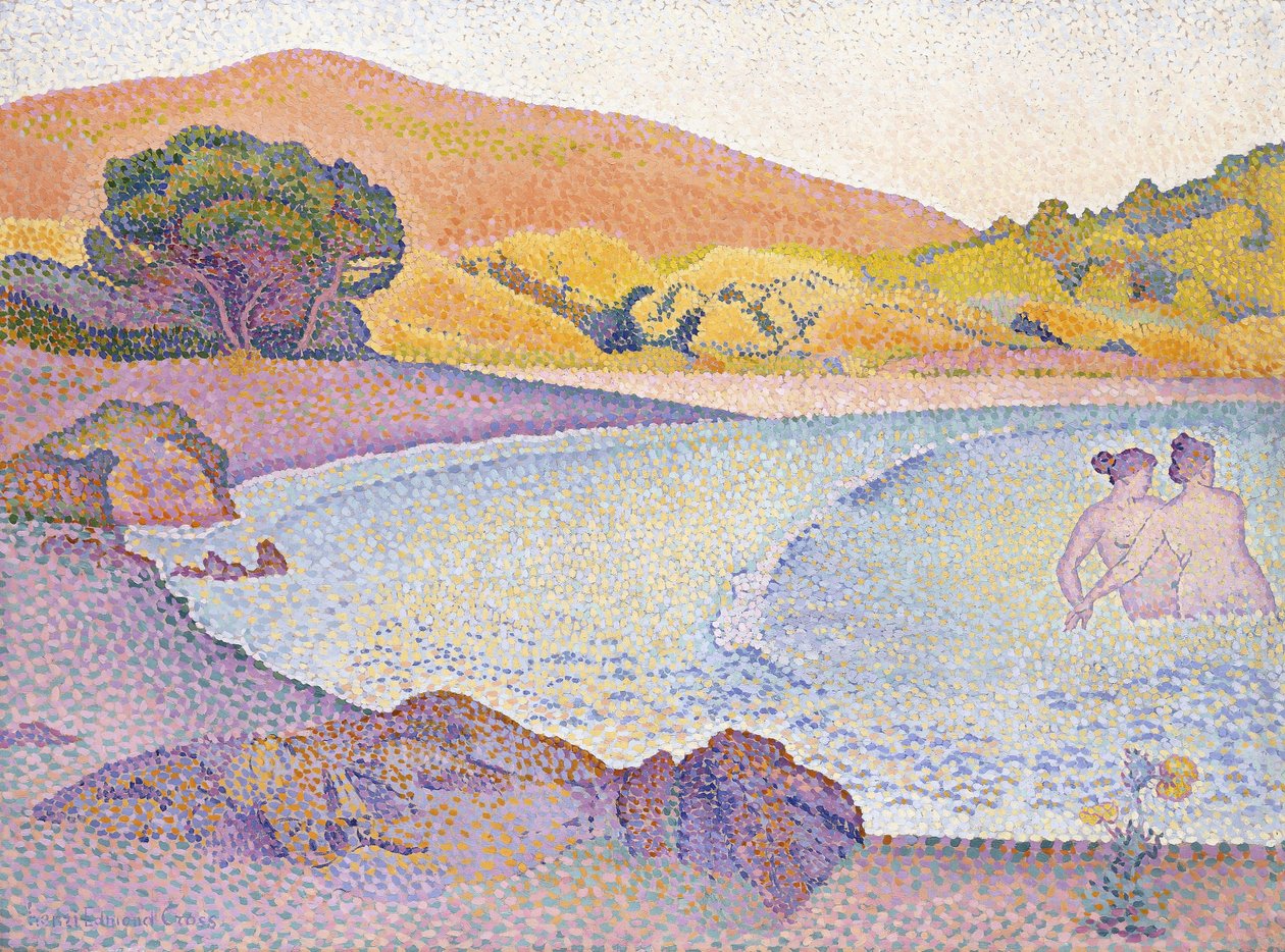 Uimarit, n. 1892-1895 tekijältä Henri Edmond Cross
