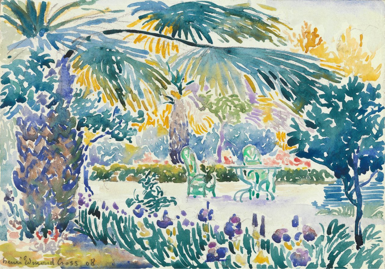Taidemaalarin puutarha Saint Clairissa, 1908. tekijältä Henri Edmond Cross