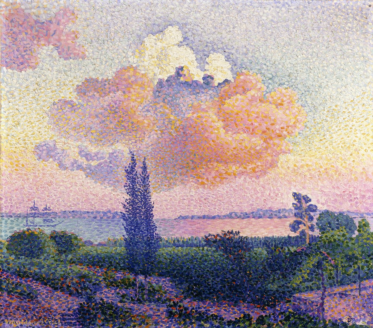 Vaaleanpunaiset pilvet, n. 1896 tekijältä Henri Edmond Cross