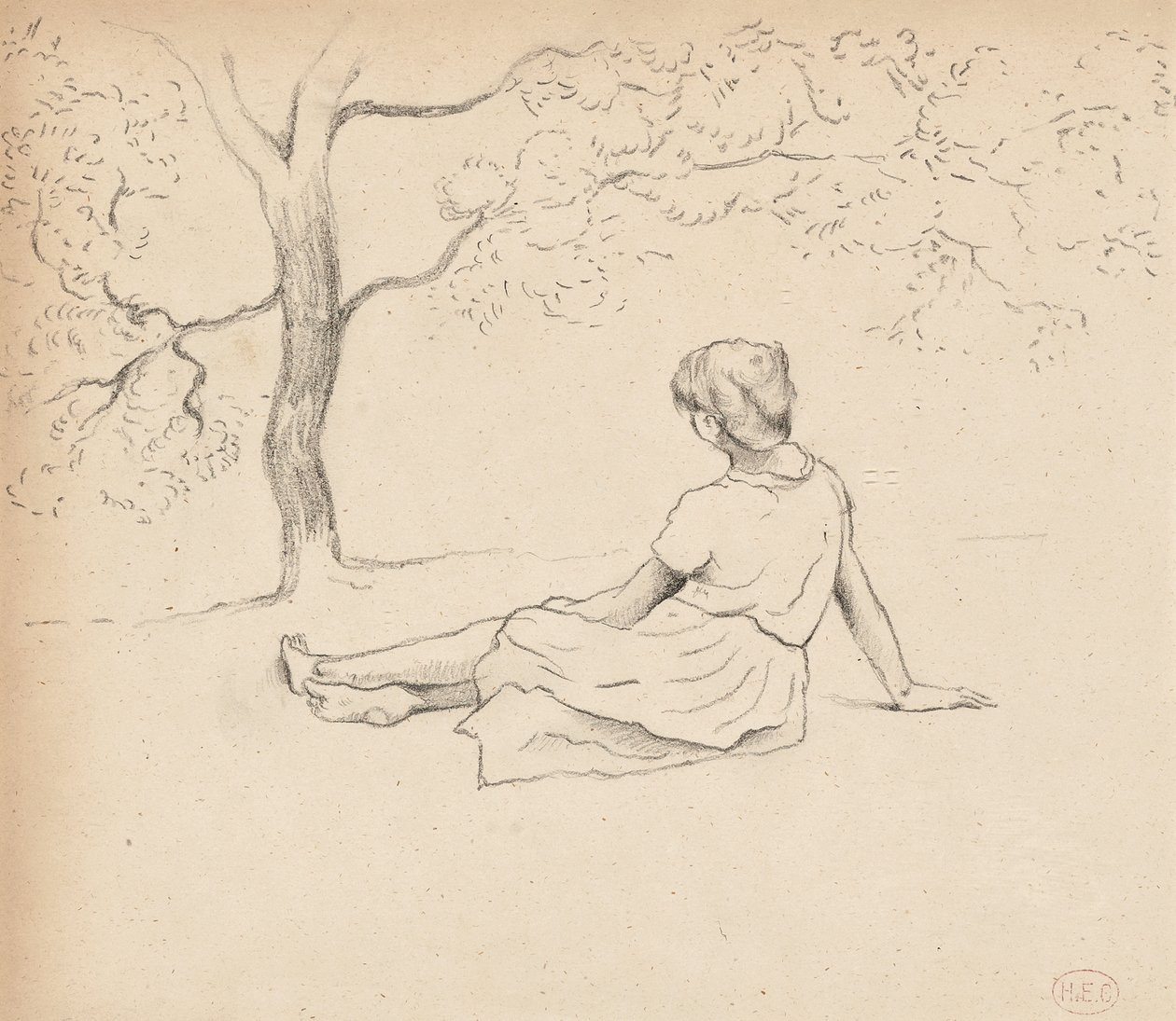 Tutkimus "Pyykkinäiset Provencessa", n. 1885-1889 tekijältä Henri Edmond Cross