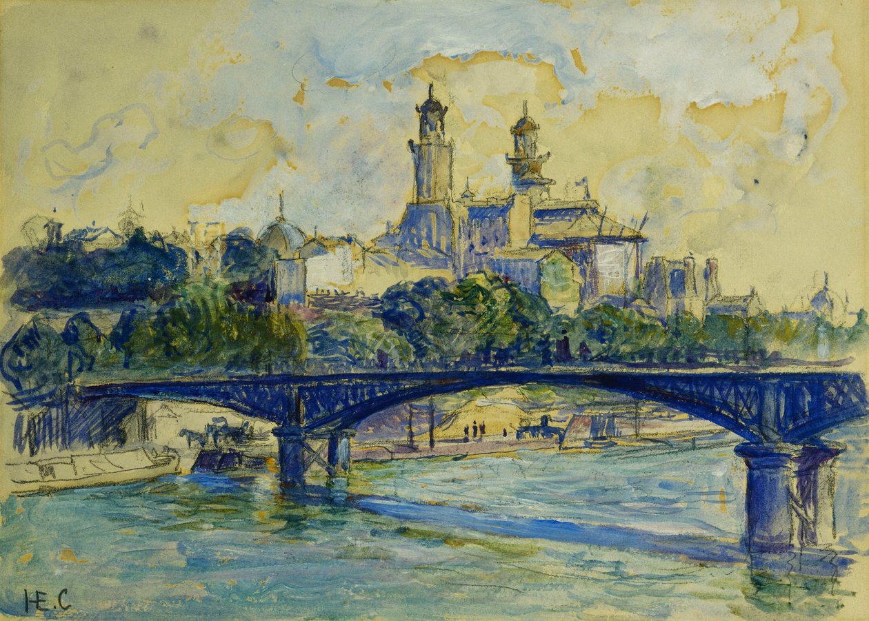 Seine Trocaderon edessä; La Seinen devant Le Trocadero, tekijältä Henri Edmond Cross