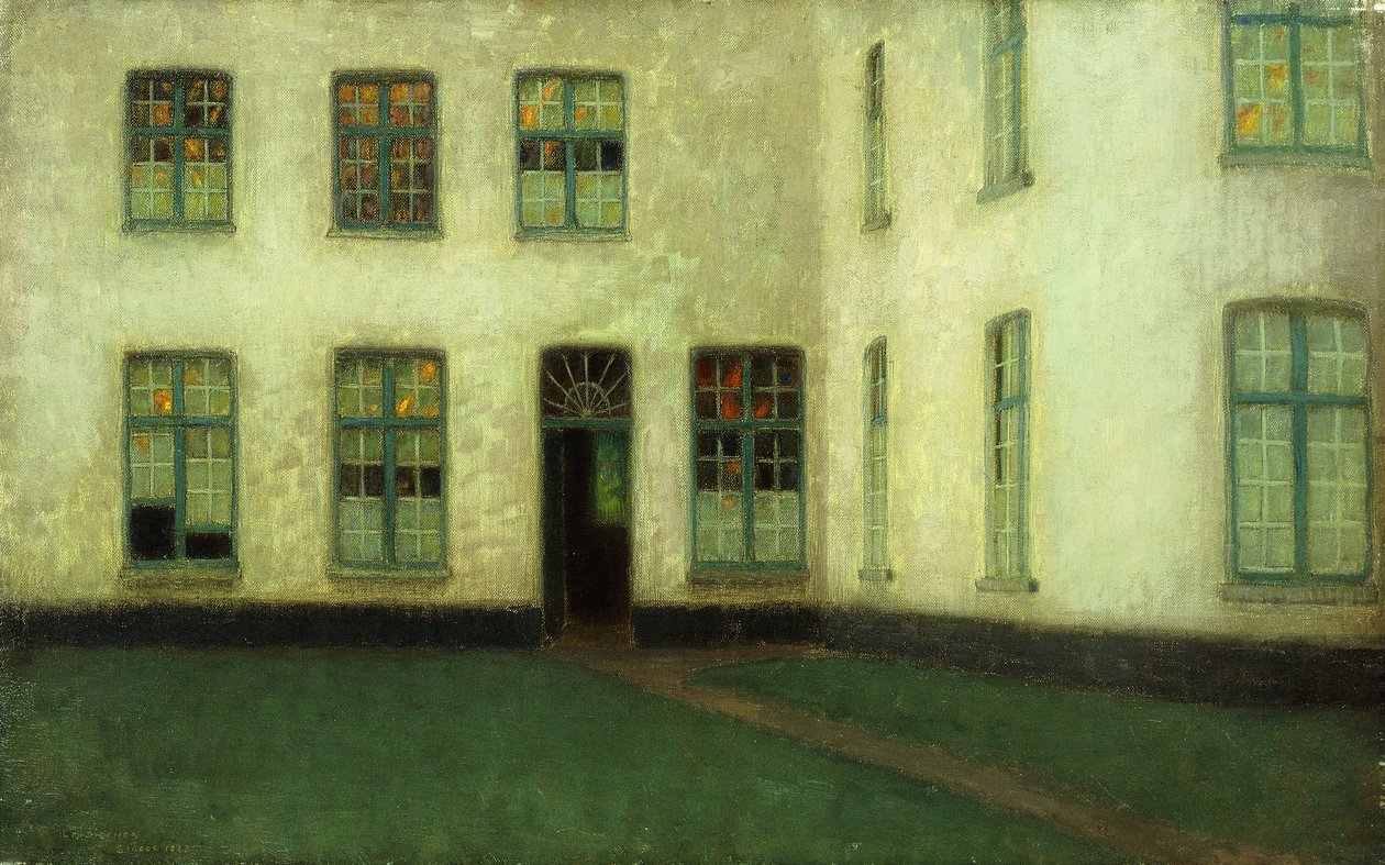 Beguinesin talojen kulma; Beguinage-nurkkaus tekijältä Henri Eugene Augustin Le Sidaner