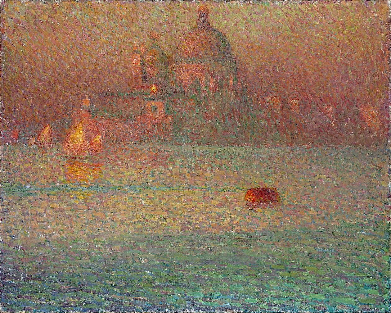 Ilotulitus - Talviaamu Venetsiassa - Henri Le Sidanerin (1862-1939) maalaus, öljy kankaalle tekijältä Henri Eugene Augustin Le Sidaner