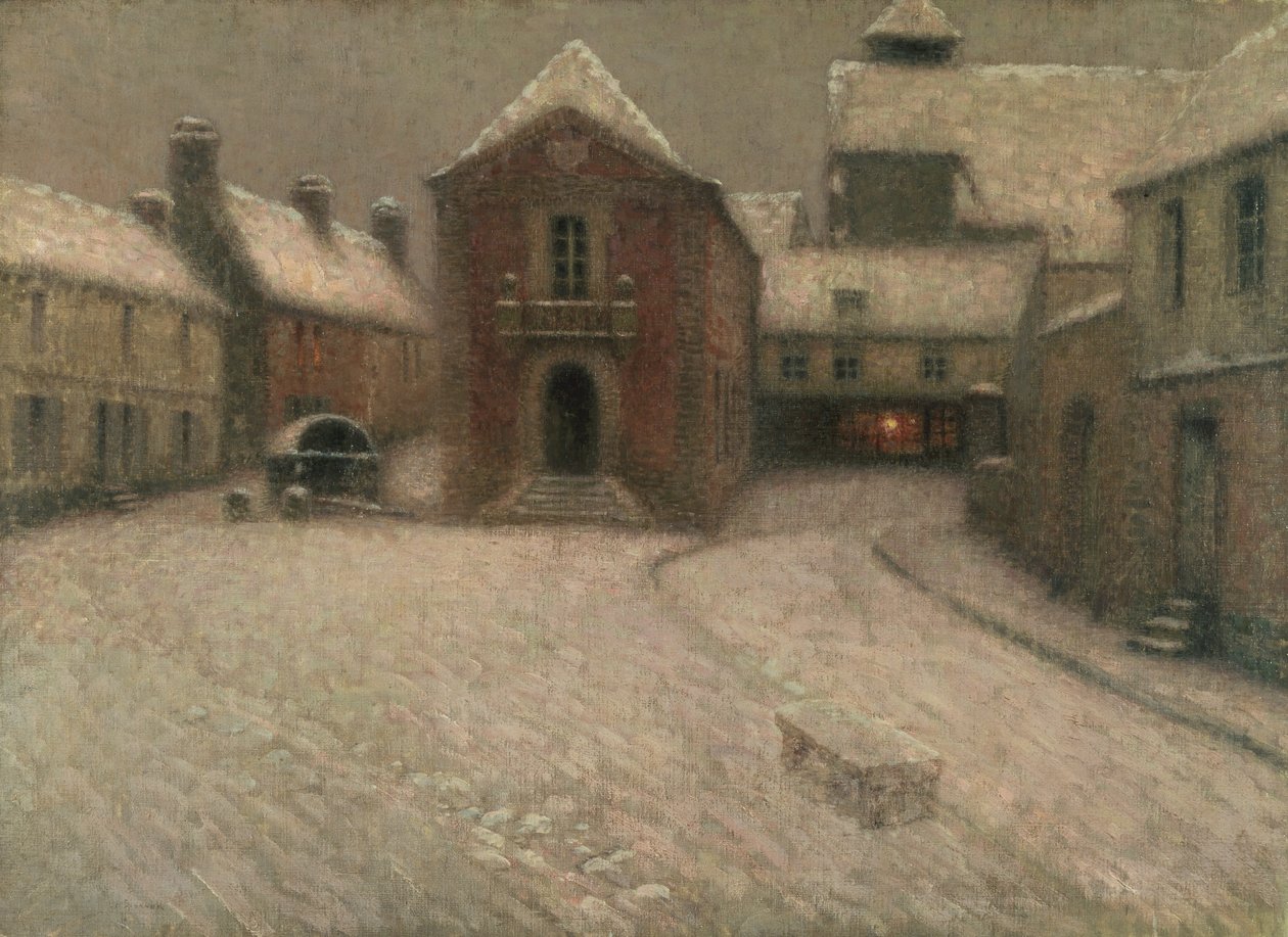 Gerberoy lumen alla (öljy kankaalle) tekijältä Henri Eugene Augustin Le Sidaner