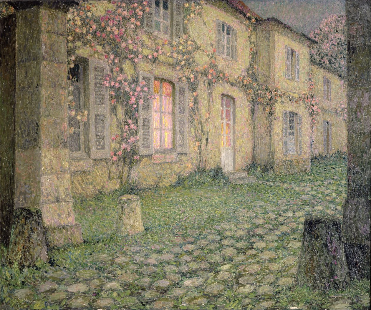 Talo ruusuilla hämärässä, n. 1928 tekijältä Henri Eugene Augustin Le Sidaner