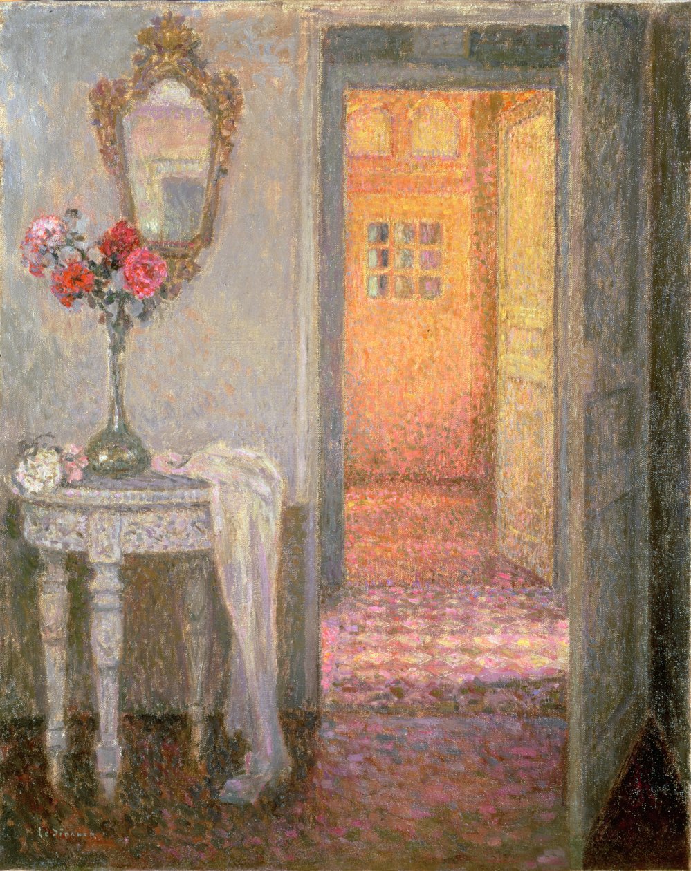 Käytävän sisätilat tekijältä Henri Eugene Augustin Le Sidaner
