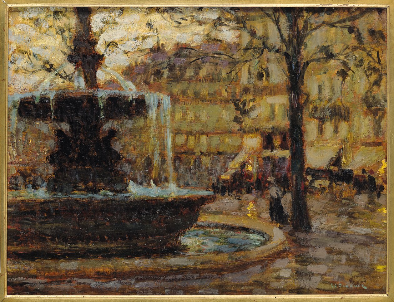 Suihkulähde, Pariisi, 1904 tekijältä Henri Eugene Augustin Le Sidaner