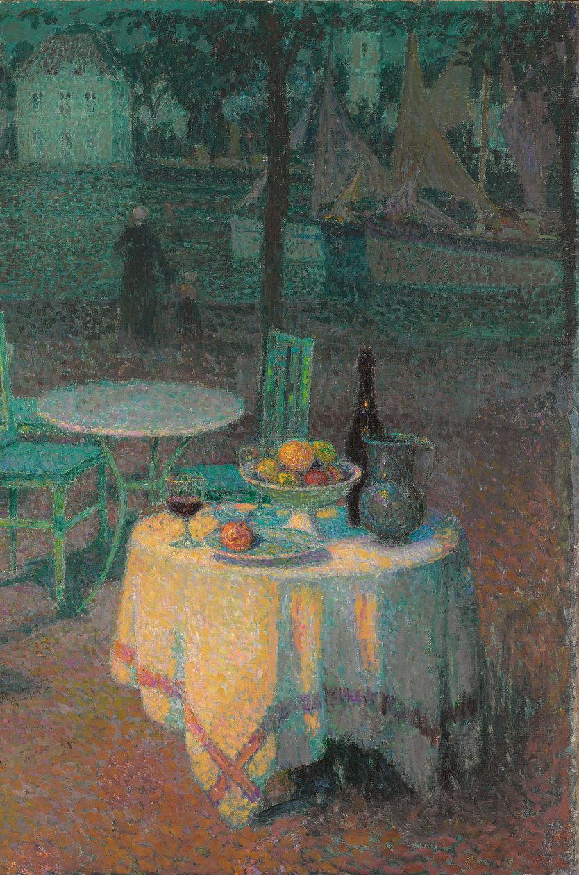 Harbour Cafe; Cafe du Port tekijältä Henri Eugene Augustin Le Sidaner