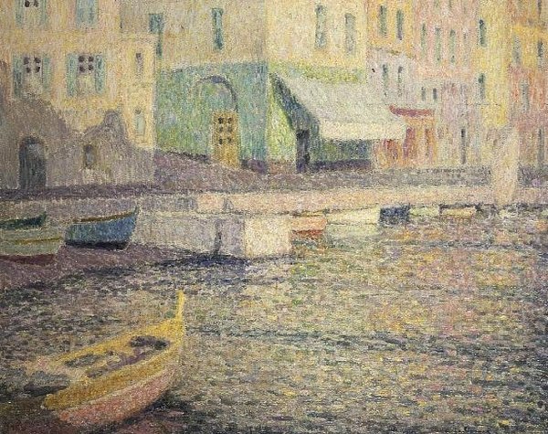 Villefranche Sur Merin satama tekijältä Henri Eugene Augustin Le Sidaner