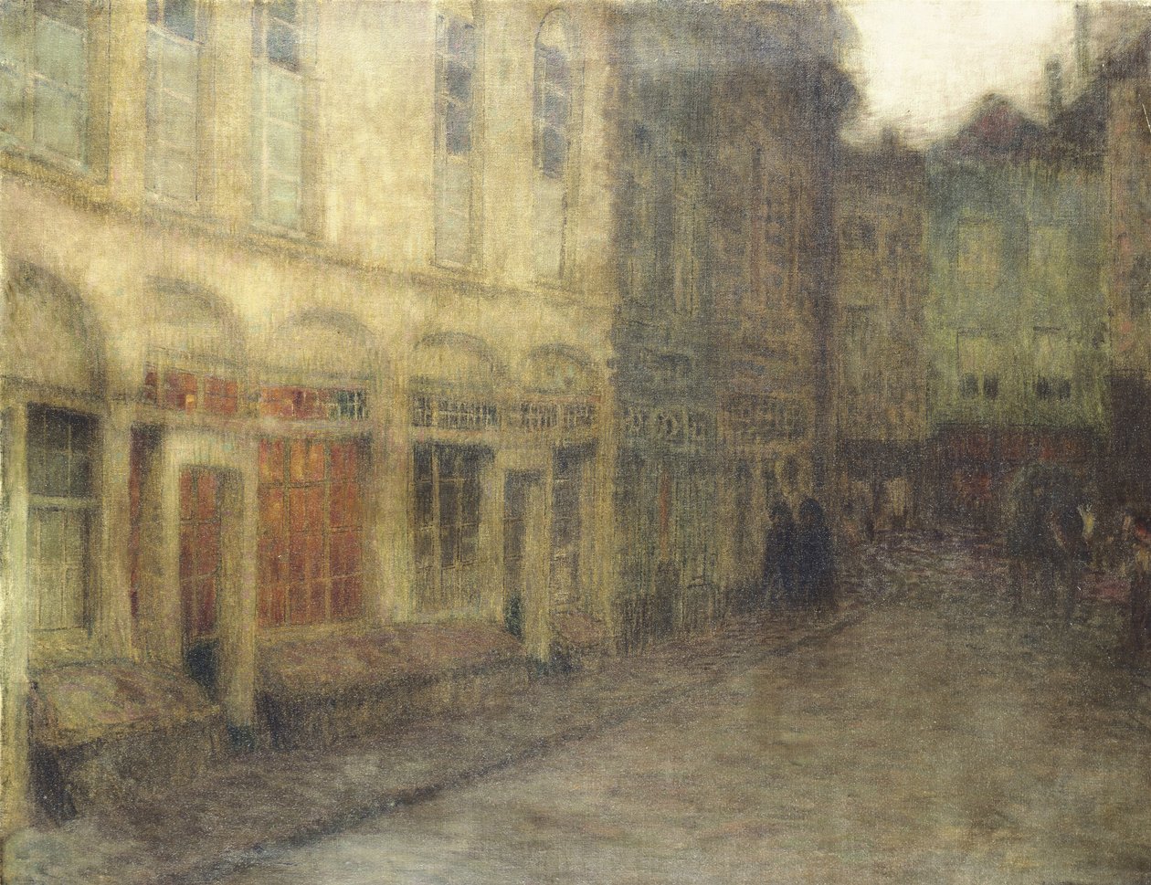 Square Ypresissä, hämärässä, n. 1898 (öljy kankaalle) tekijältä Henri Eugene Augustin Le Sidaner