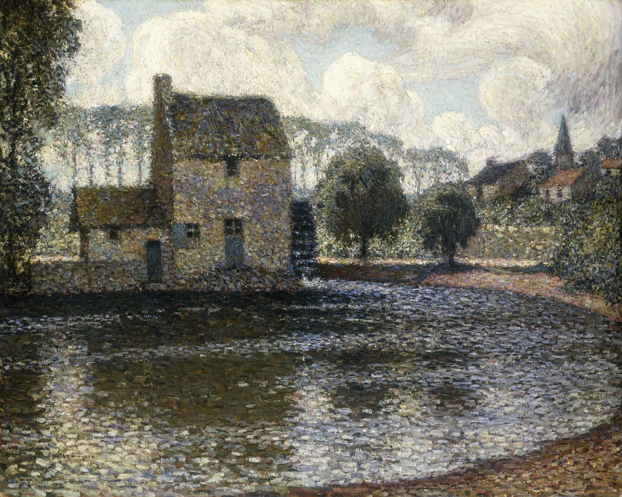 Harmaa tuulimylly; Le Moulin Gris tekijältä Henri Eugene Augustin Le Sidaner