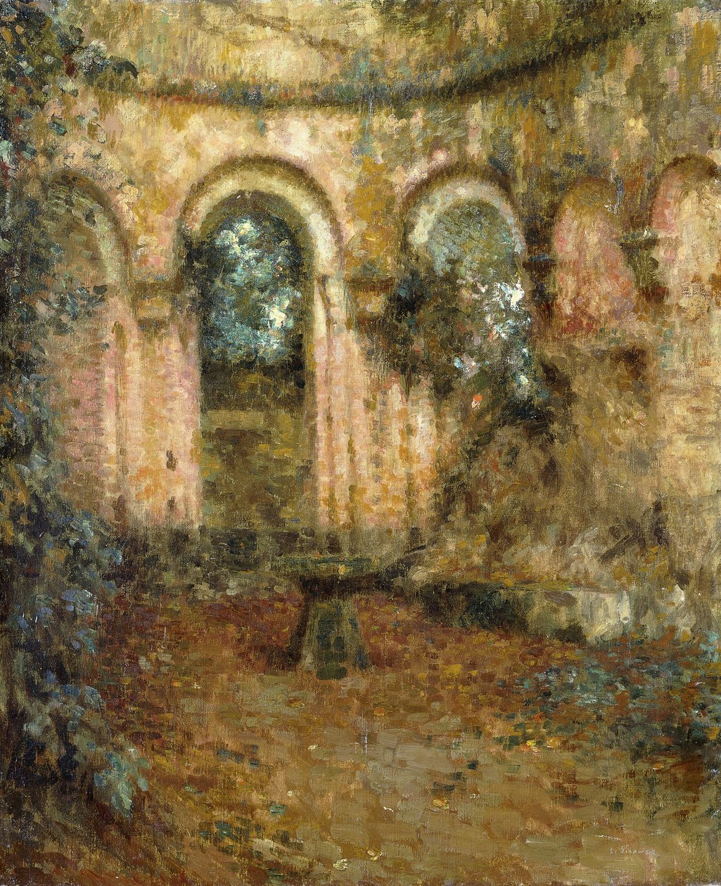 Linnan perusteet; Le Cour du Chateau tekijältä Henri Eugene Augustin Le Sidaner