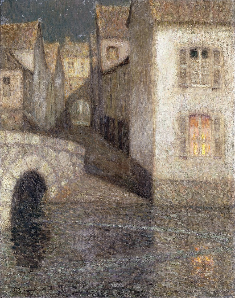 Talo joen rannalla, Chartres; Les Masons sur la Riviere, Chartres tekijältä Henri Eugene Augustin Le Sidaner