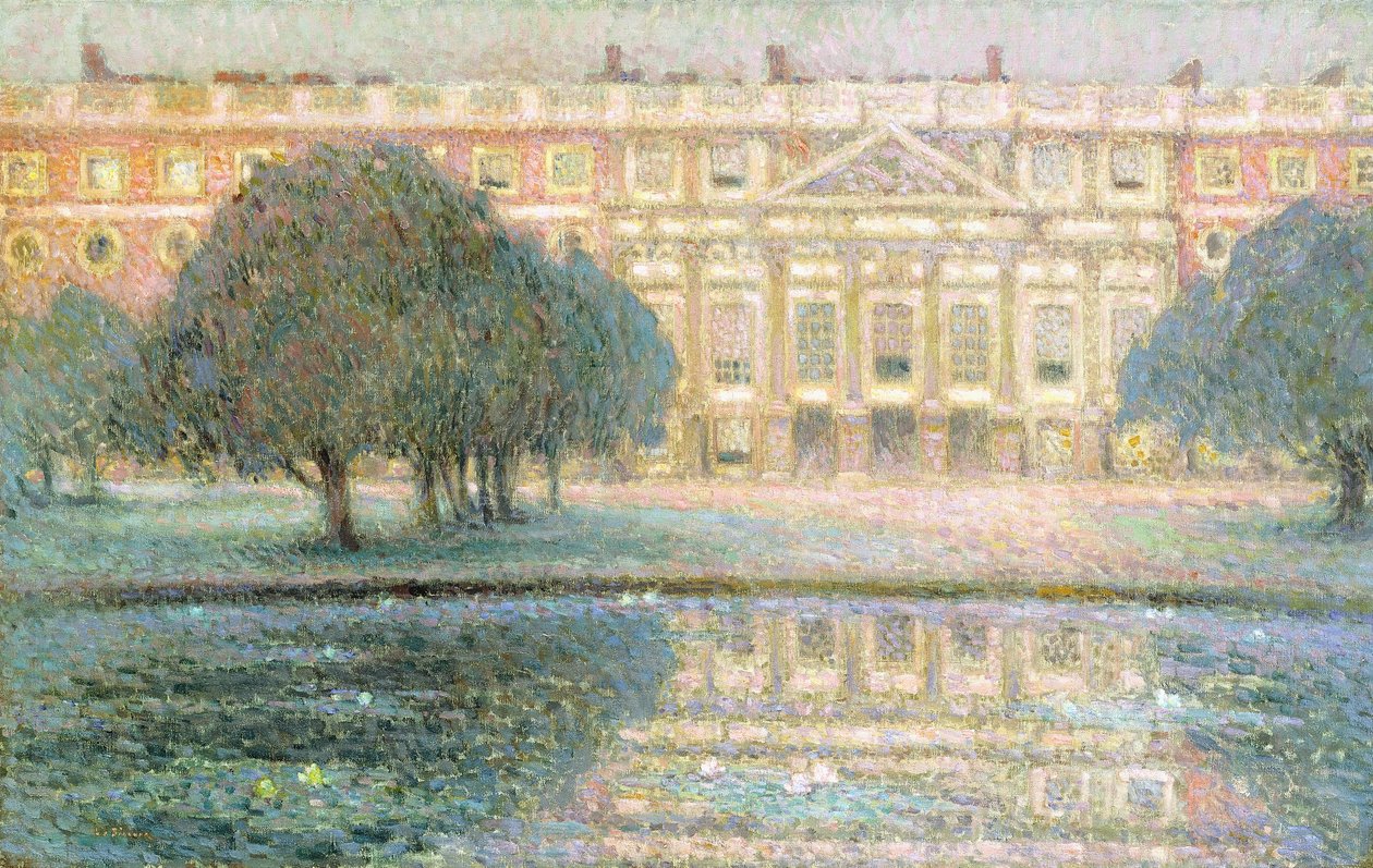Palatsi, kesäaamu (Hampton Court) tekijältä Henri Eugene Augustin Le Sidaner