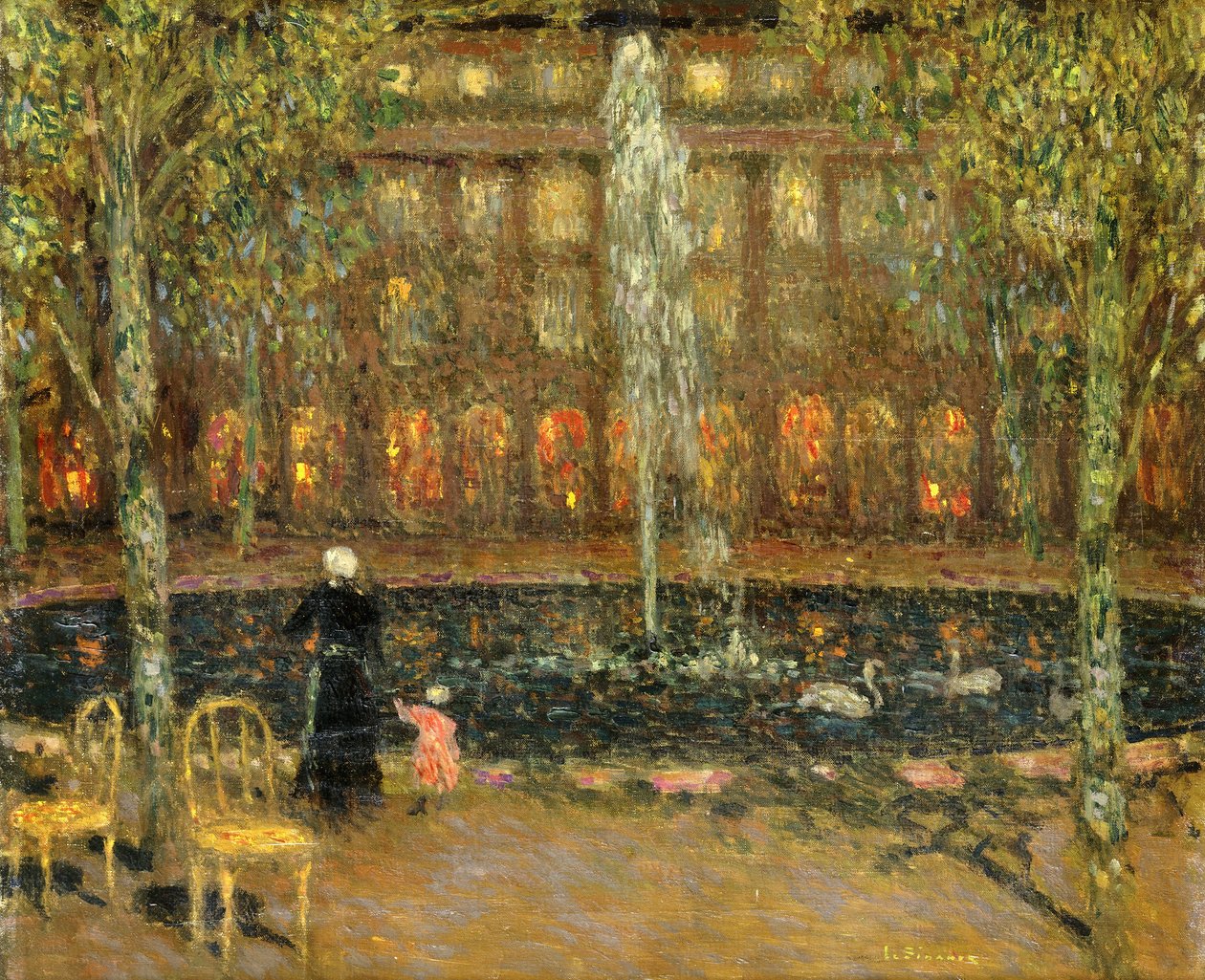 Lampi Palais Royalissa; Kuninkaanlinnan allas tekijältä Henri Eugene Augustin Le Sidaner