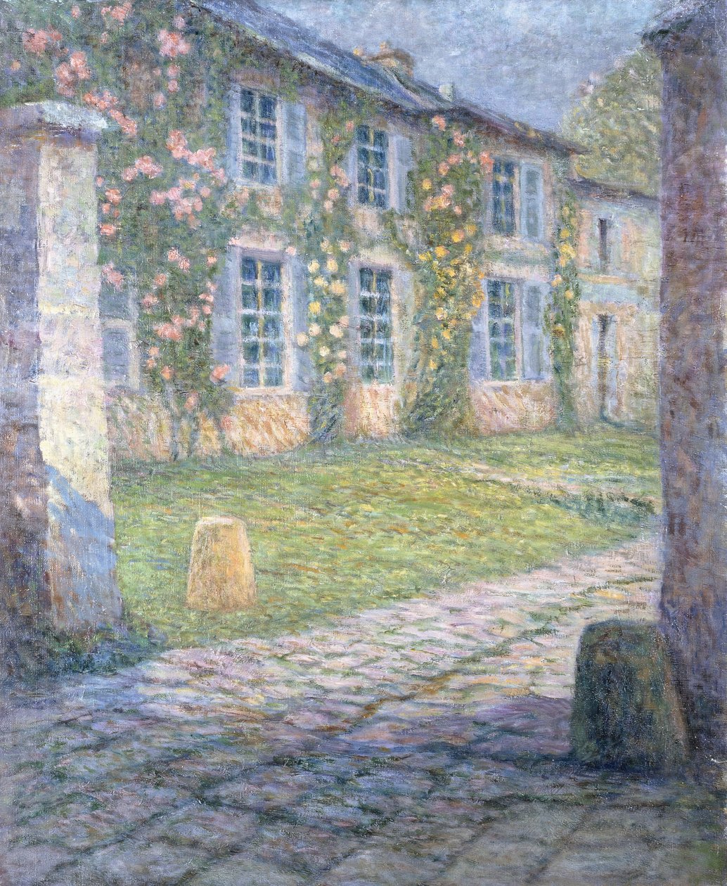 Rose House Versaillesissa; Vaaleanpunainen talo Versaillesissa tekijältä Henri Eugene Augustin Le Sidaner
