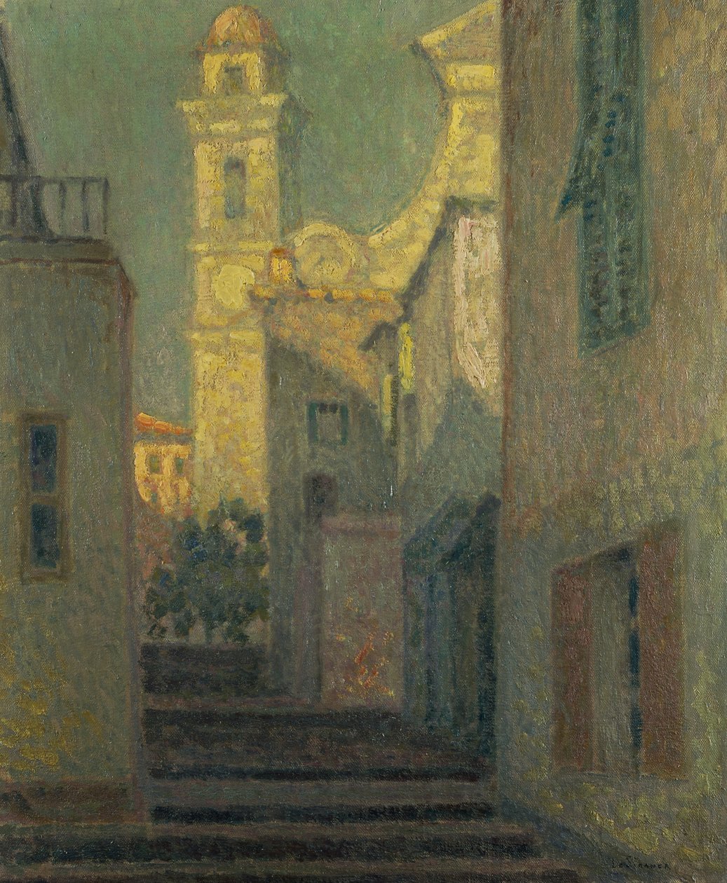 Katu kirkolle, Villefranche-sur-Mer tekijältä Henri Eugene Augustin Le Sidaner