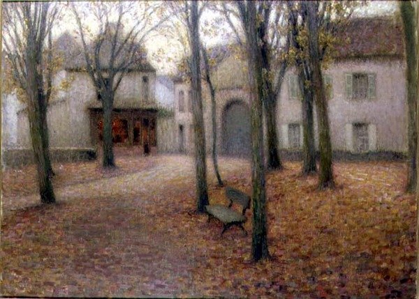 Kylä syksyllä (öljy kankaalle) tekijältä Henri Eugene Augustin Le Sidaner