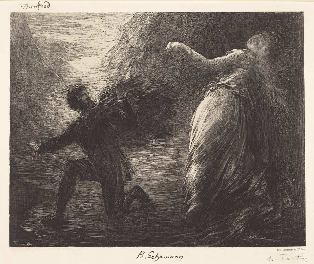 Manfred ja Astarte (1. kuvalaatta) tekijältä Henri Fantin-Latour