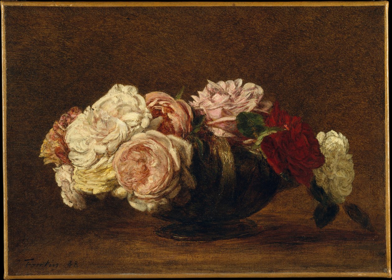 Ruusuja kulhossa tekijältä Henri Fantin-Latour