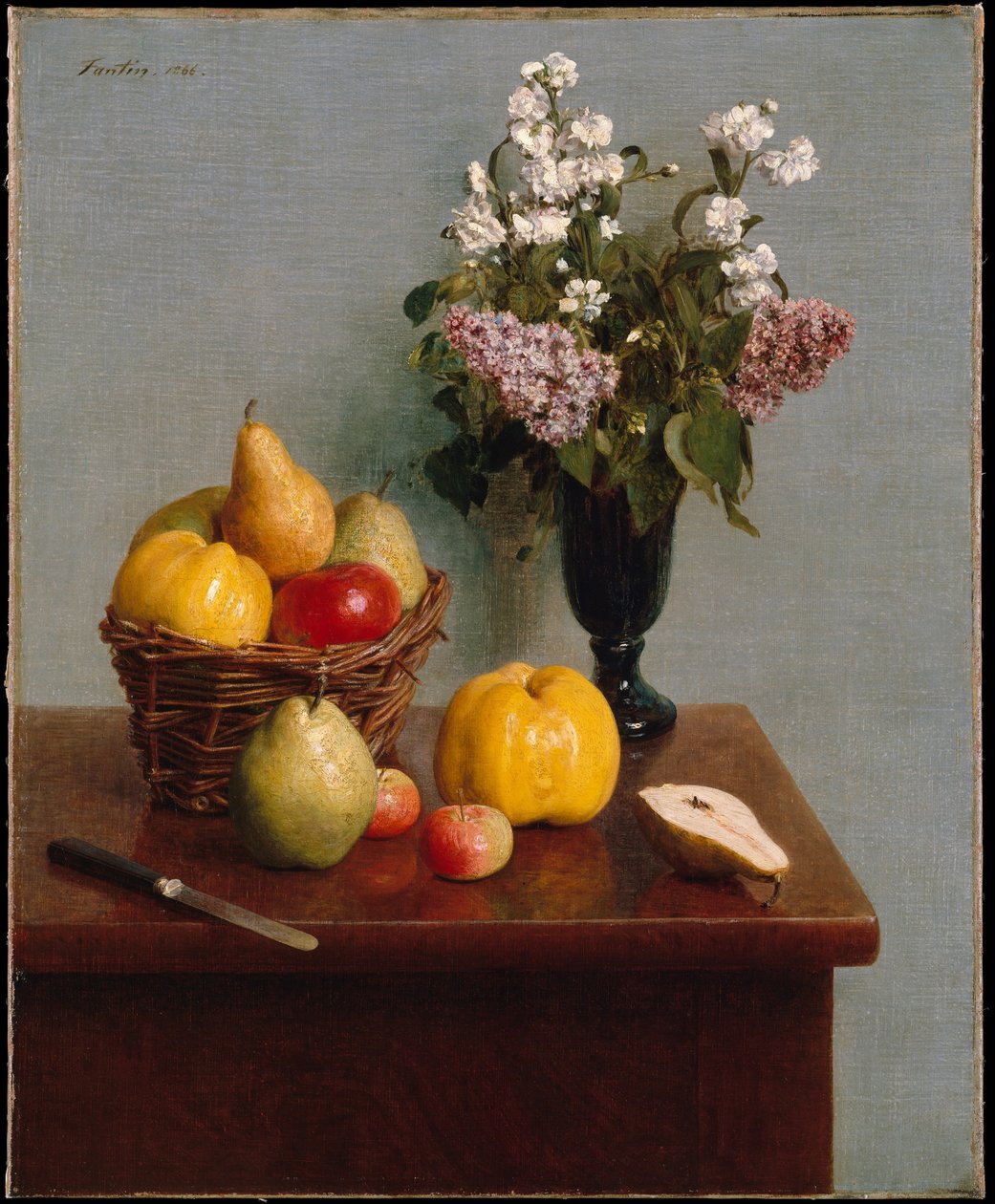 Kukka- ja hedelmäasetelma tekijältä Henri Fantin-Latour