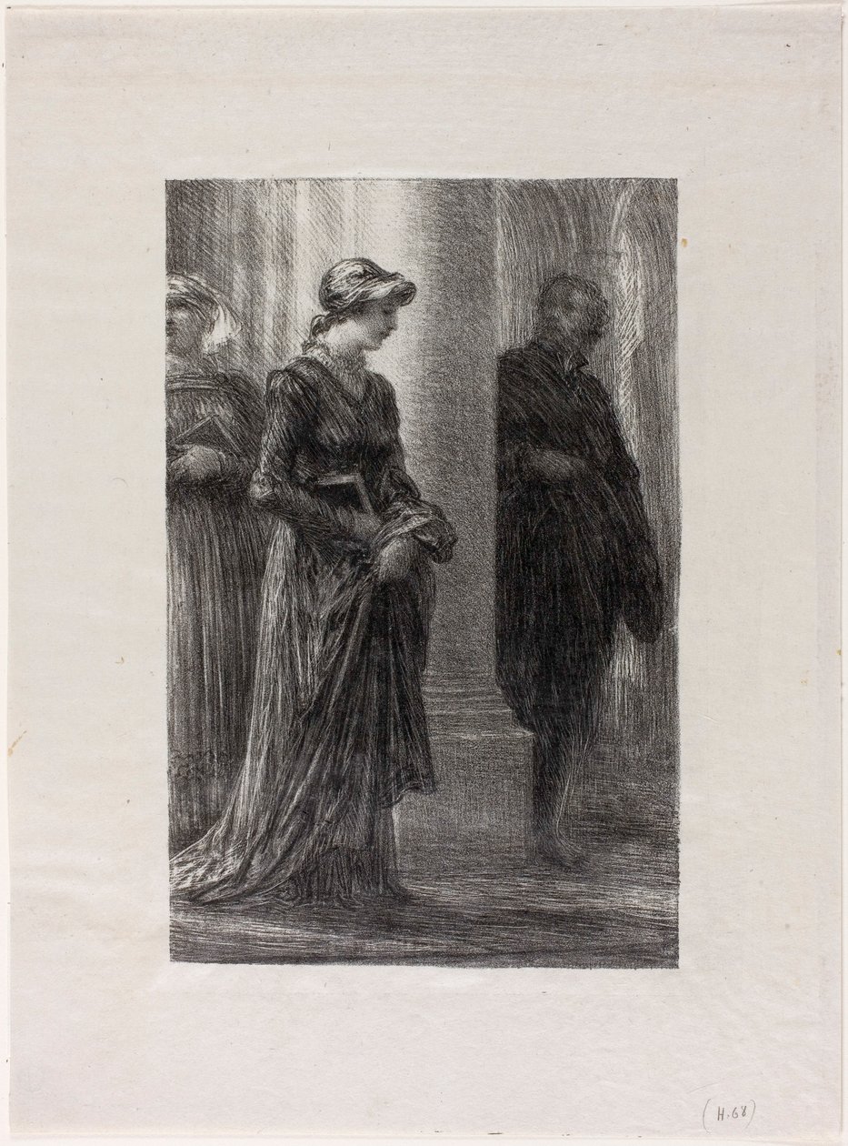 Nürnbergin mestarilaulajat, näytös I: Walther ja Eva tapaavat tekijältä Henri Fantin-Latour