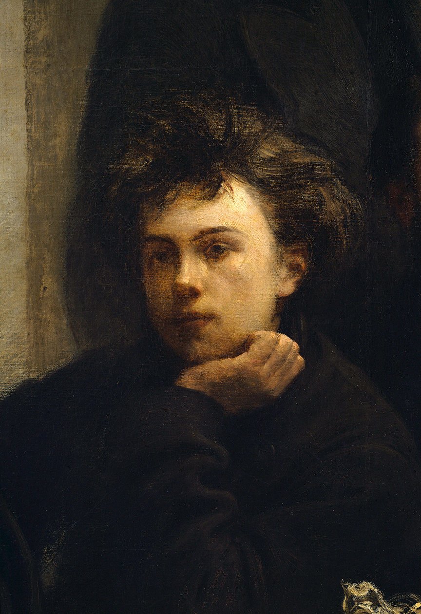 Kulmapöytä, yksityiskohta. Arthur Rimbaud