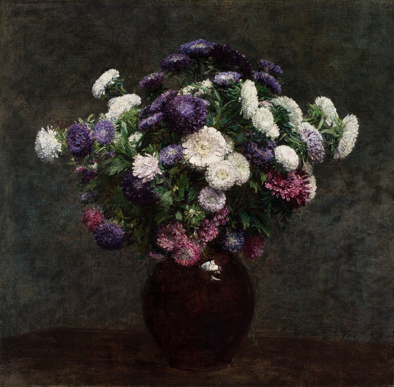 Asterit maljakossa tekijältä Ignace Henri Jean Fantin Latour