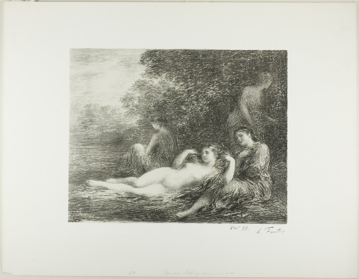 Uimanaiset, neljäs iso lautanen tekijältä Ignace Henri Jean Fantin Latour