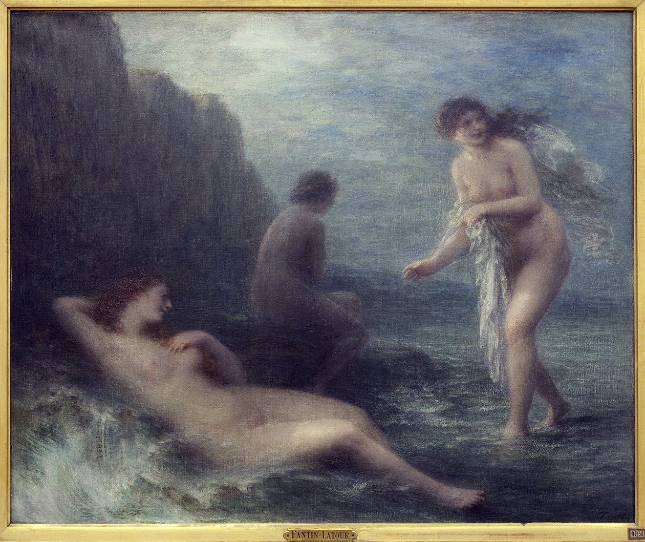 Meren rannalla. Henri Fantin Latourin (1836-1904) maalaus Öljy kankaalle tekijältä Ignace Henri Jean Fantin Latour
