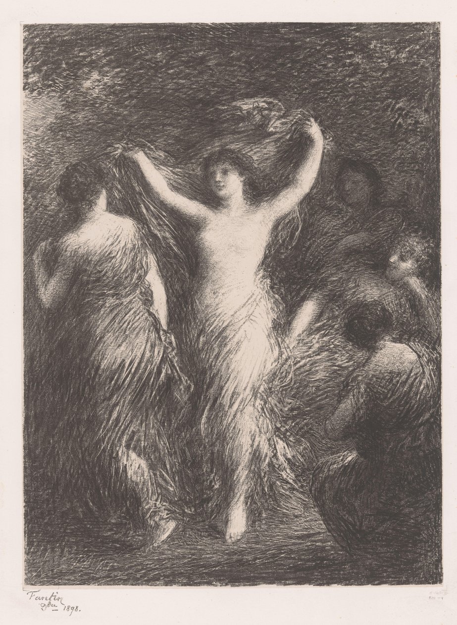 Tanssii ja katselee naisia tansseja tekijältä Ignace Henri Jean Fantin Latour