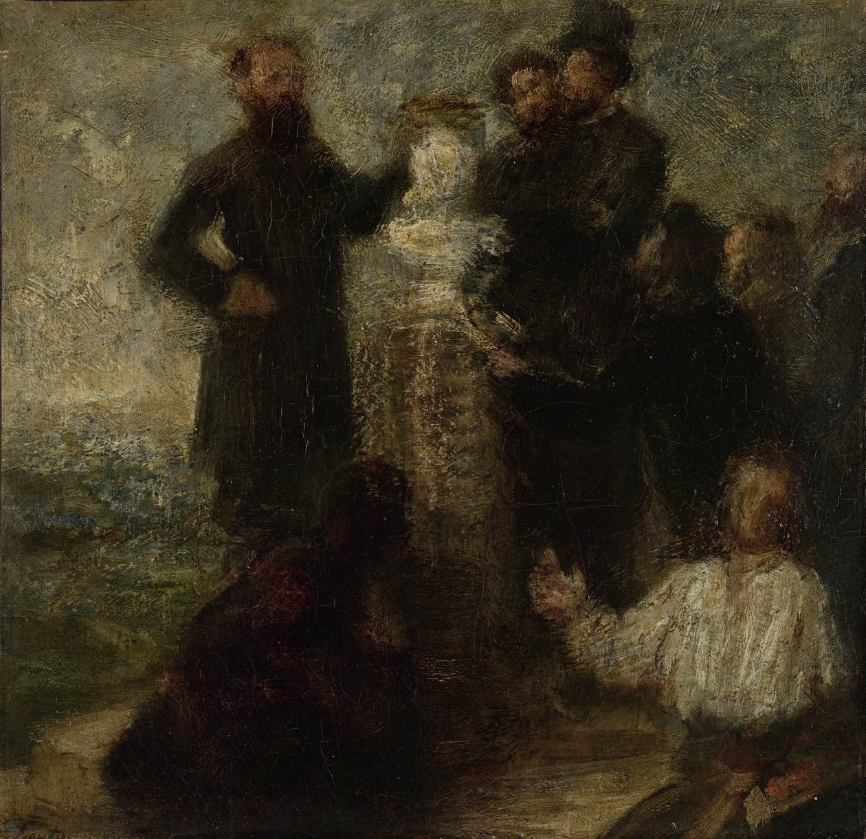 Piirros Delacroixin kunnianosoituksesta tekijältä Ignace Henri Jean Fantin Latour