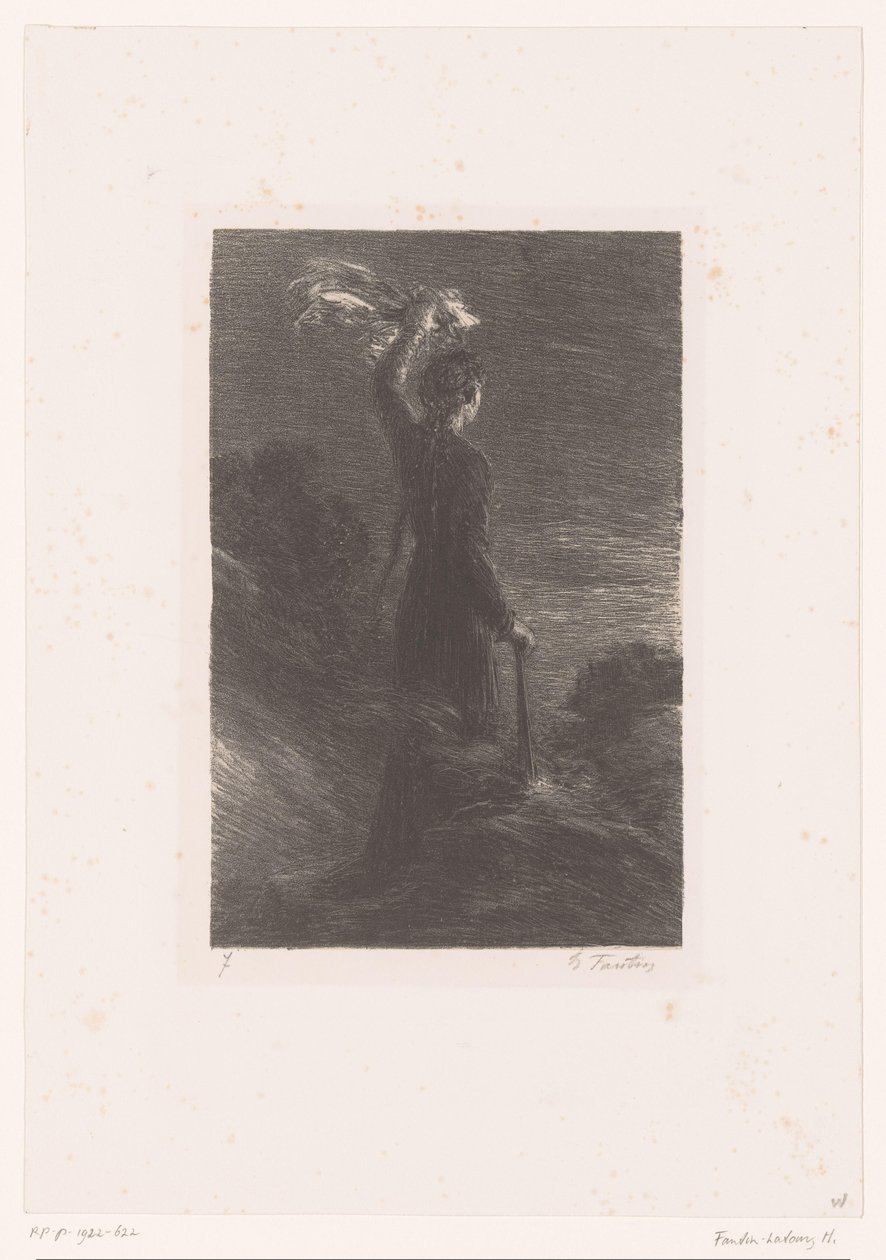 Isolde antaa Tristanille sovitun signaalin Tristan ja Iseult. Laki II. Signal dans la nuit Richard Wagnerin elämä ja teokset (sarjan nimi) tekijältä Ignace Henri Jean Fantin Latour
