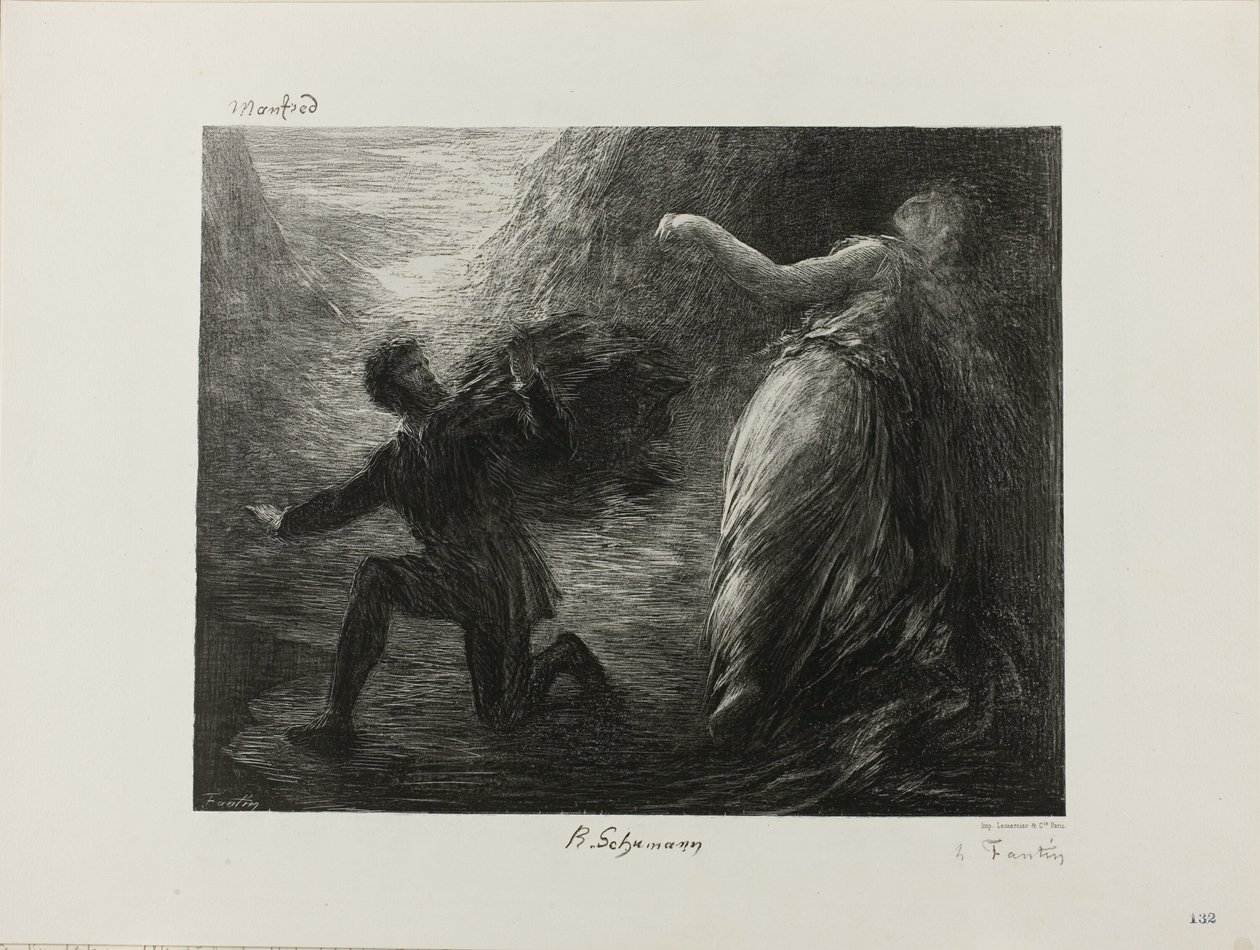 Manfred ja Astarte, Robert Schumannin "Manfredin" alkusoitosta (1848-49). tekijältä Henri Fantin Latour