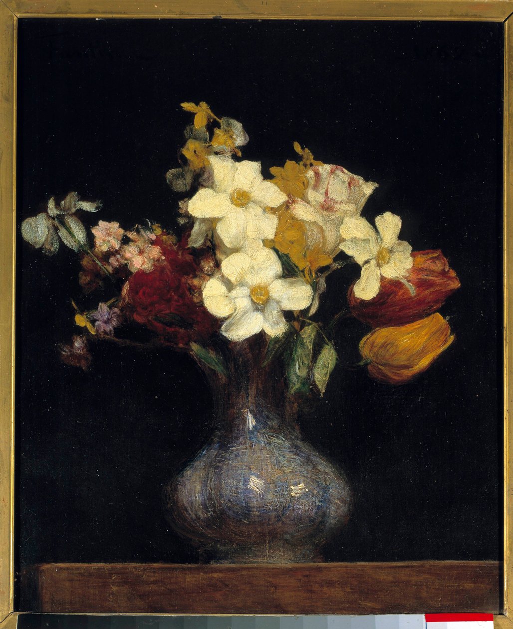 Narsissi ja tulppaanit Henri Fantin Latourin maalaus (Fantin-Latour tekijältä Ignace Henri Jean Fantin Latour