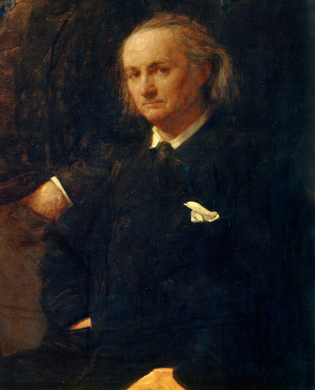 Charles Baudelairen muotokuva - yksityiskohta: "" Kunnianosoitus Eugene Delacroixille"" Henri Fantin Latourin maalaus (Fantin-Latour tekijältä Ignace Henri Jean Fantin Latour