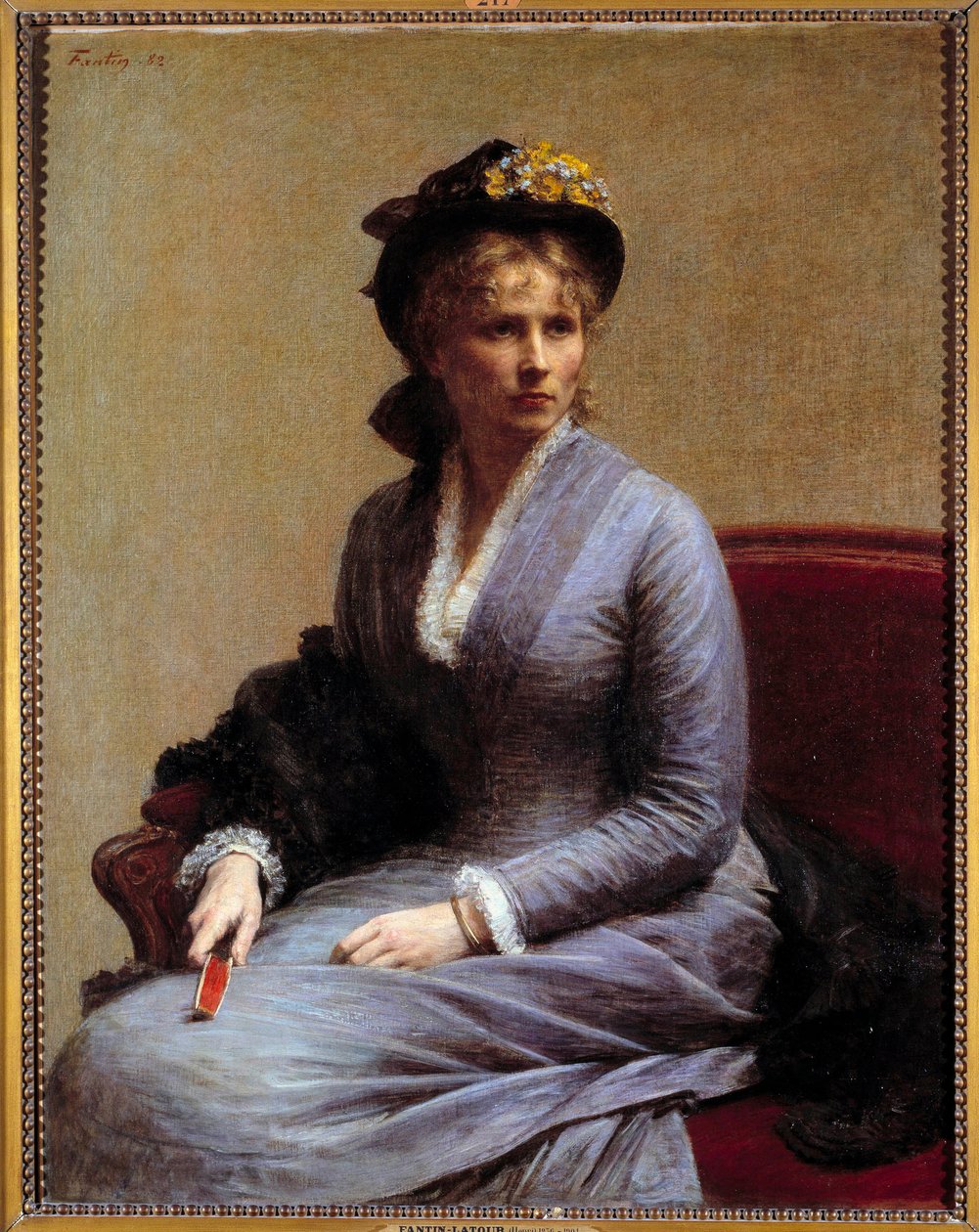 Charlotte Dubourgin (1850-1921) muotokuva Hän on taiteilijan vaimon sisar. Henri Fantin Latourin maalaus (Fantin-Latour tekijältä Ignace Henri Jean Fantin Latour
