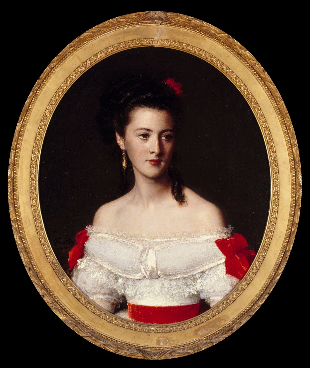 Marguerite de Bironin muotokuva. Henri Fantin Latourin maalaus (Fantin-Latour tekijältä Ignace Henri Jean Fantin Latour