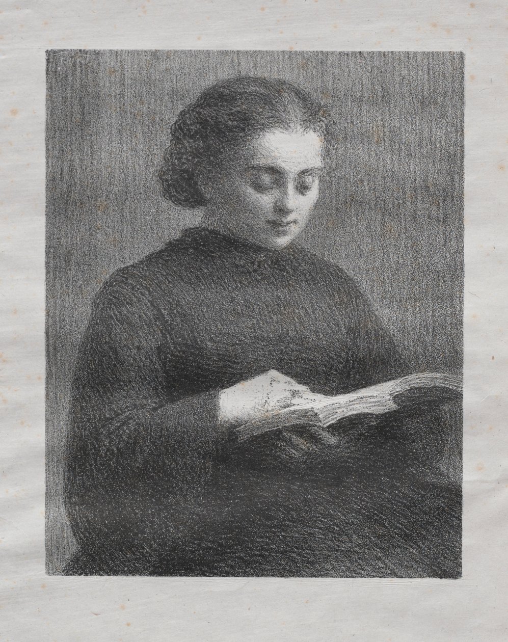 Lukeminen: Taiteilijan sisaren muotokuva tekijältä Ignace Henri Jean Fantin Latour