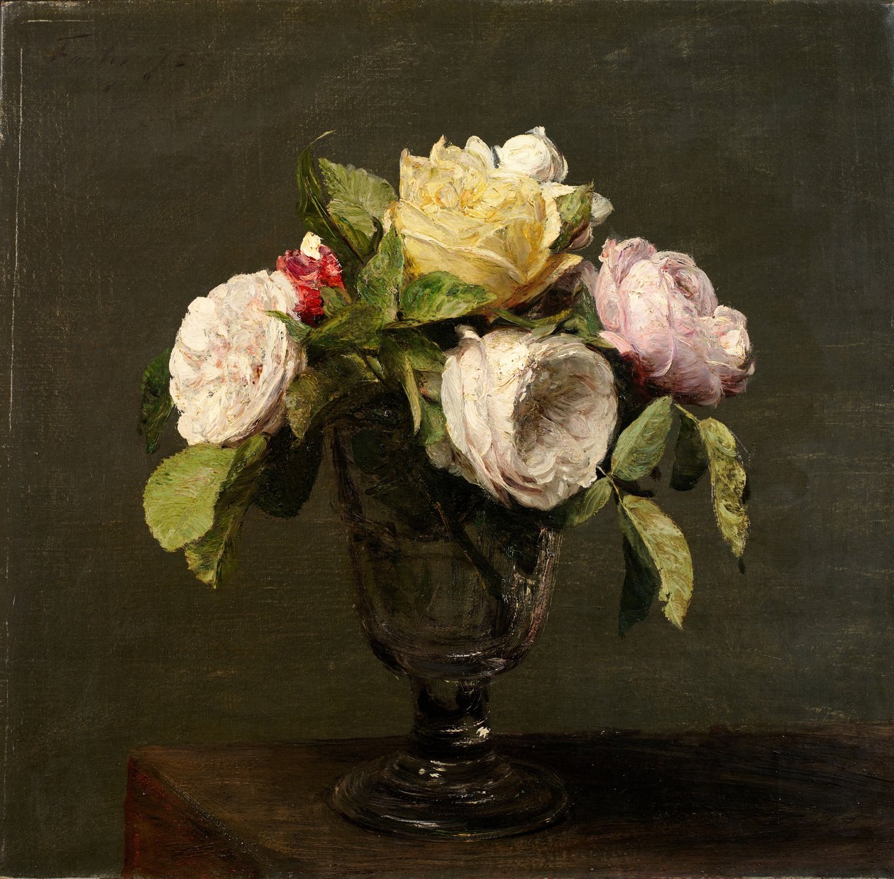 Ruusut pikarissa, 1873. tekijältä Ignace Henri Jean Fantin Latour