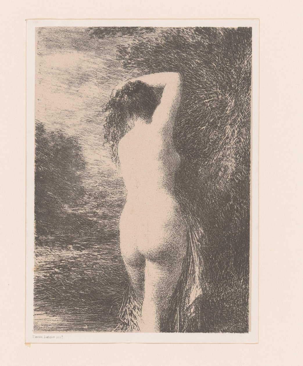 seisova uimari Baigneuse debyytti tekijältä Ignace Henri Jean Fantin Latour