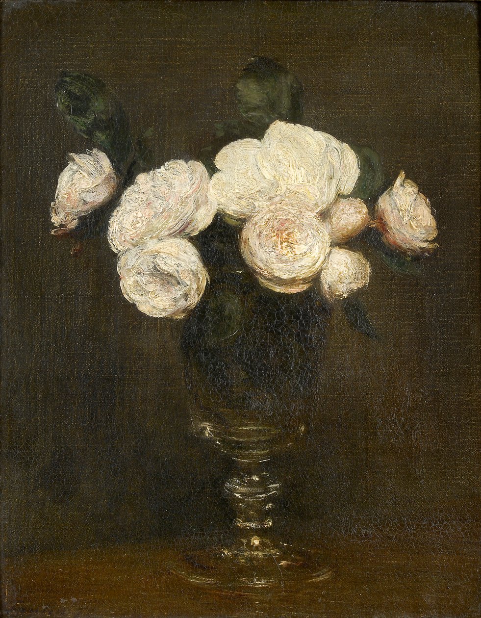 Asetelma: Malmaison Roses, 1872 tekijältä Ignace Henri Jean Fantin Latour